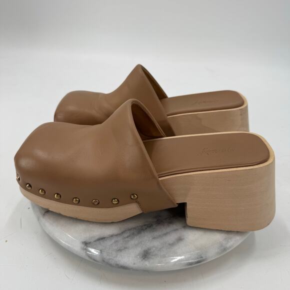 Marsèll Bottone Clogs Hazelnut Leather Size 38 Platform Mules - Picture 6 of 14